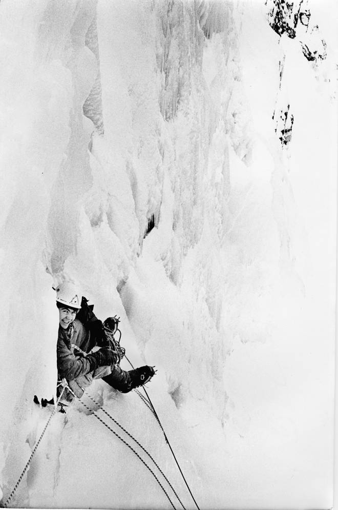 Jon Gangdal på standplass på Hydnefossen i 1980. Foto: Tomas Carlström 28_Jon Gangdal på Hydnefossen