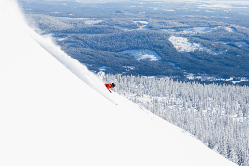 UVANLIG: Denne typen frikjøring er ikke det de fleste forbinder med Trysil, men jo, det går an. Foto: Ola Mattsson Trysil