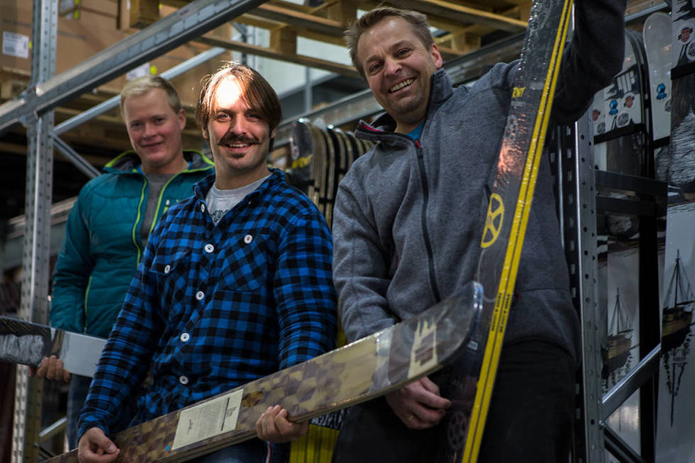 Rune Kvalsnes (t.v.), Trygve Sande og Trond Aalde i 7 blåner. Foto: Tore Meirik 7 blåner utemagasinet