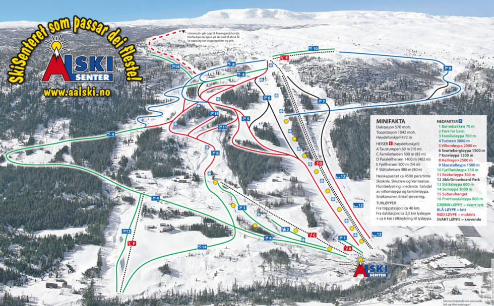 Ål er skisenteret som passar dei fleste, i følge dem selv! Ål skisenter slalåm Buskerud Gol Hemsedal Vinterland Geilo løypekart alpint snowboard fri flyt guide snowboard ski freeride