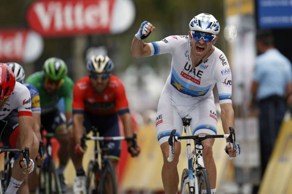 SOLID: Kristoff vant klart på den siste etappen i 2018. Foto: Cor Vos. Alexander Kristoff Tour de France