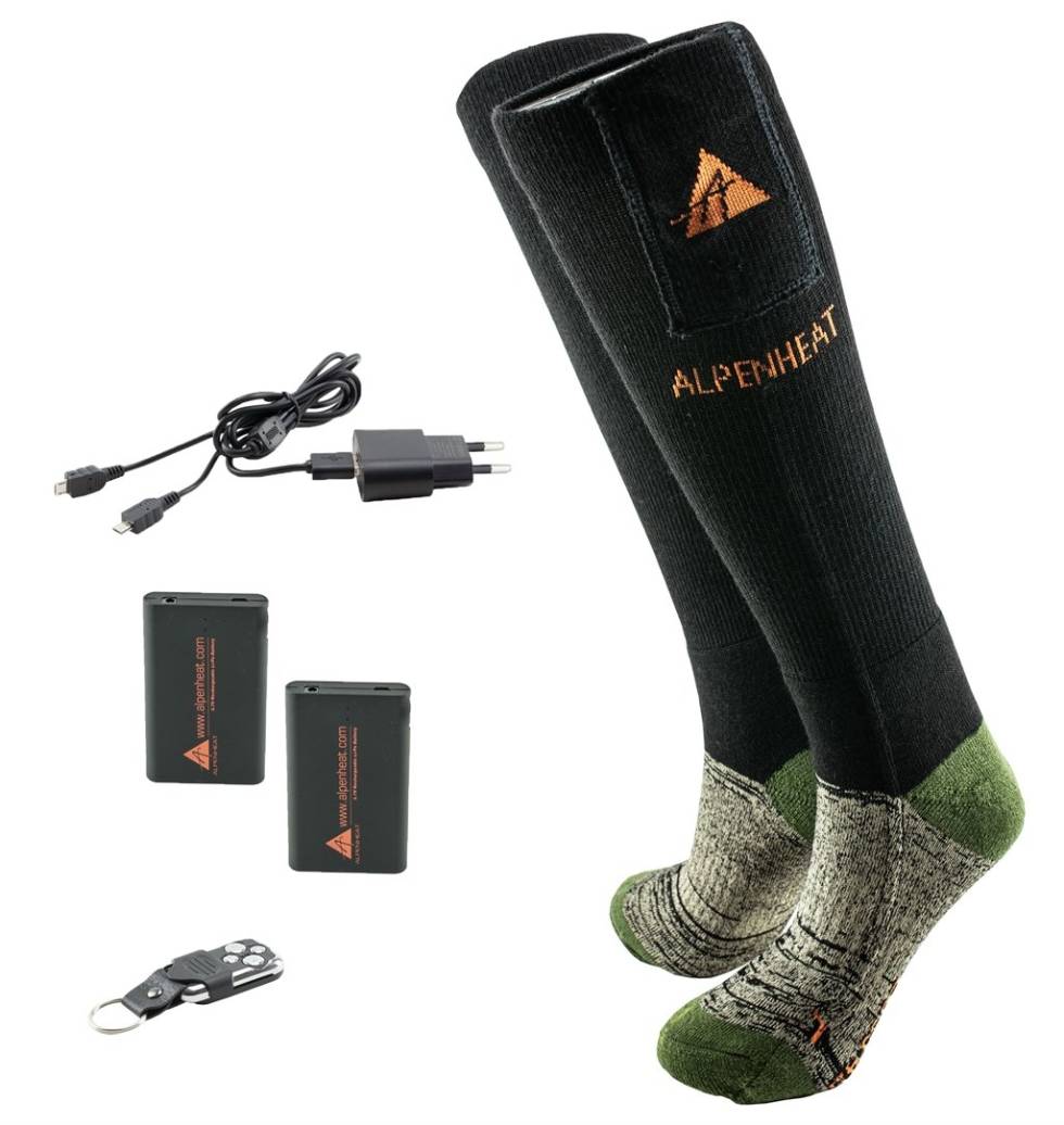 BRANNSOKK: Alpenheat Firesock byr på fjernkontroll og høy andel av ull i sokkene. Alpenheat firesock