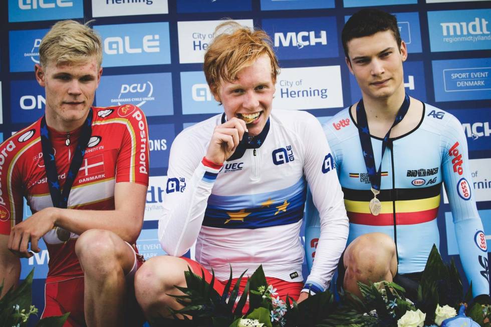 SMAKER SIKKERT GODT: Andreas byttet ut blodsmak med gullsmak under EM i tempo i Danmark i 2017. Foto: Cor Vos. Andreas-Leknessund-2