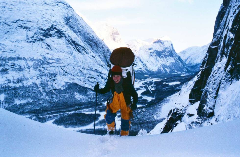 UNDER TROLLVEGGEN: - Jeg husker ærlig talt ikke om dette også er fra forsøket på Harryland eller om det er fra et forsøk vi hadde på Svenskeruta. Det er i alle fall tatt oppe i Trollvegg-ura et sted. Foto: Bjarte Bø Anne-Grete-Nebell-Berit-Skjevling-11