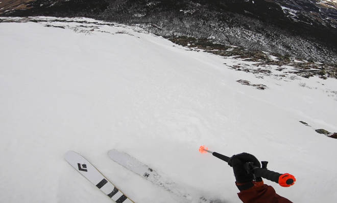 HELIO 88: De minste skiene i serien er godt egnet for brattkjøring. Dette er på nordsiden av Almannberget i Oppdal. Black Diamond Helio skitest topptur