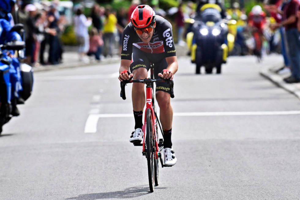 HEROISK: Brent Van Moer holdt på å gjøre det helt store. Foto: Cor Vos brent van moer, tour de france