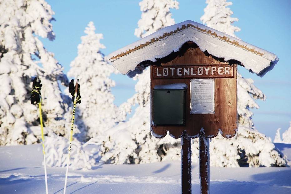 FINE LINJER: Flotte langrennsløyper lages på Løten. Foto: Per-Arne Andersen Budor - Hedmarksvidda