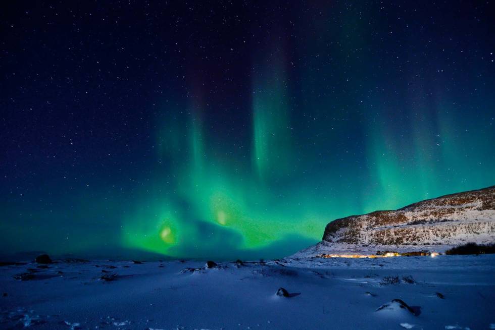 Nordlys: Fantastisk himmel over Harbak i vinter. Foto: Andreja Mijatovic Buldring-Harbak-9