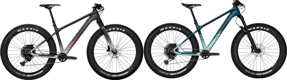 DUDE: CF8 til 25 199 kroner + frakt til venstre, og CF9 til 34 299 kroner + frakt til høyre canyon dude fatbike