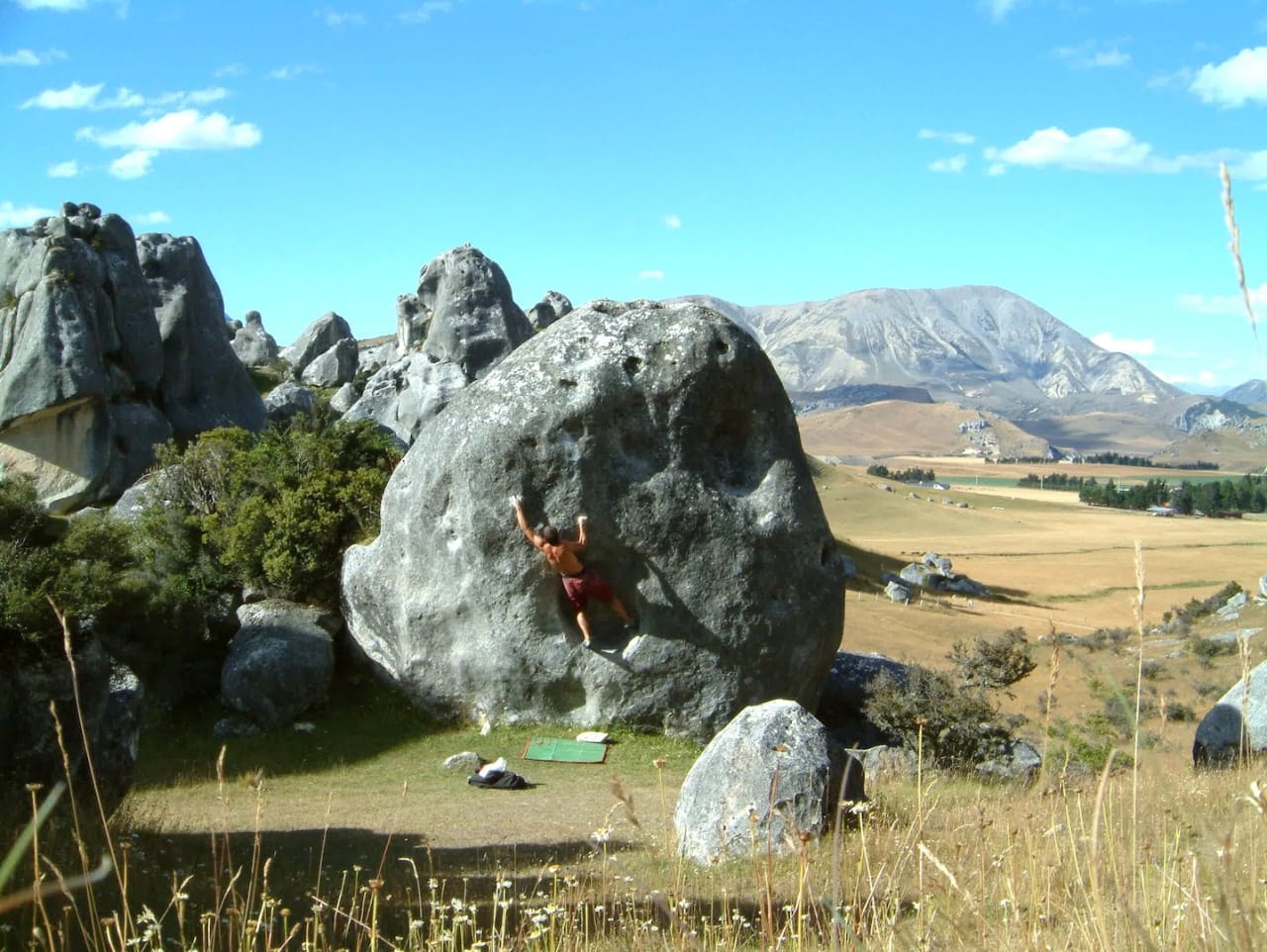 En 7A+-bulder i Castle Hill i New Zealand. Foto: Dag Hagen En 7A+-bulder i Castle Hill i New Zealand. Foto: Dag Hagen