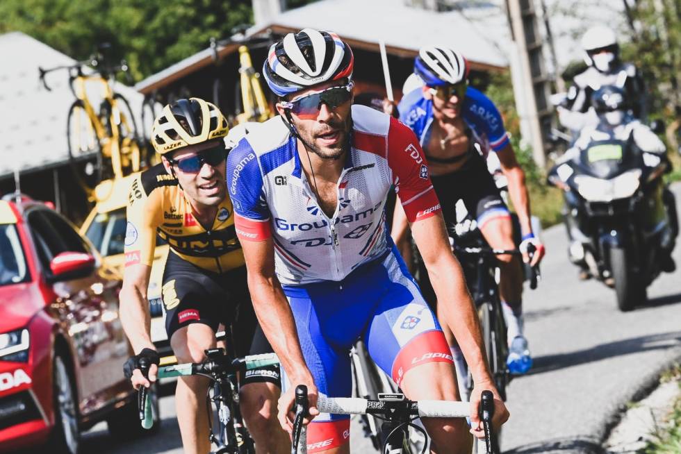 NESTEN: Thibaut Pinot mangler alltid det lille ekstra som kreves for å vinne de største rittene. thibaut pinot