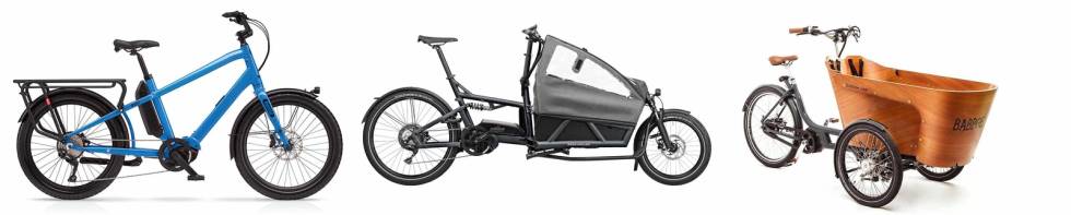 Benno Boost, Rise & Müller Load og Babboe Carve Mountain er alle eksempler på forskjellige transportsykkel med elektrisk hjelpemotor. elsykkel transportsykkel cargosykkel 2021