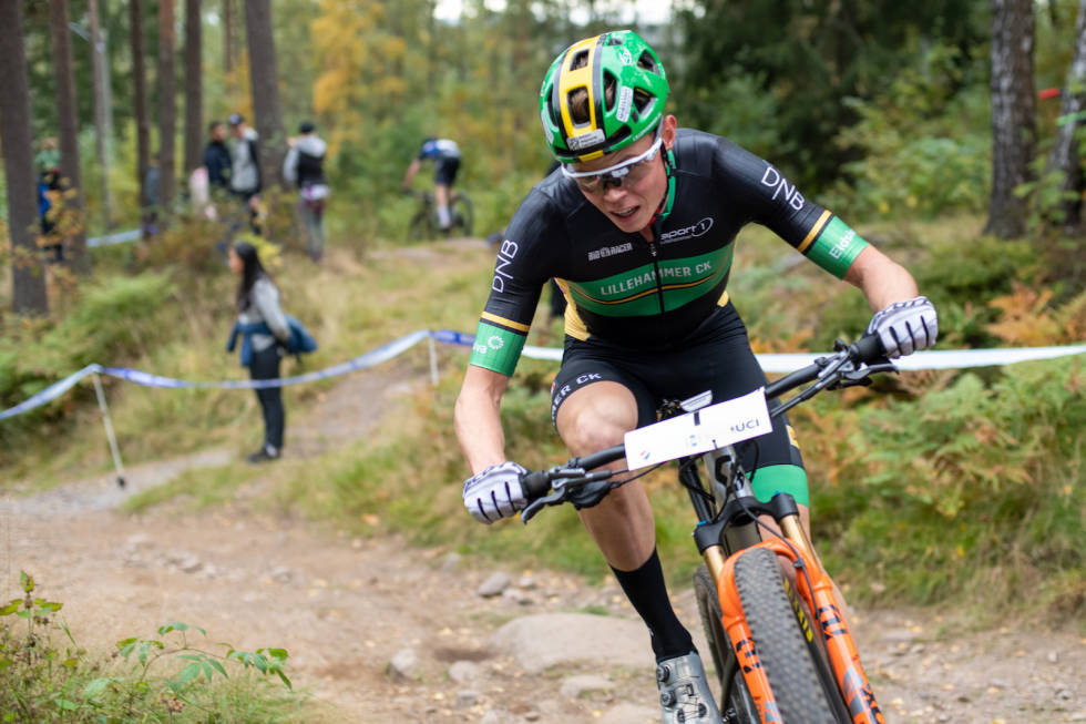 da Erik Hægstad rykket fra, var det ingen som kunne følge. Foto: Øystein Heggelund Dahl Erik Hægstad XCC 2020