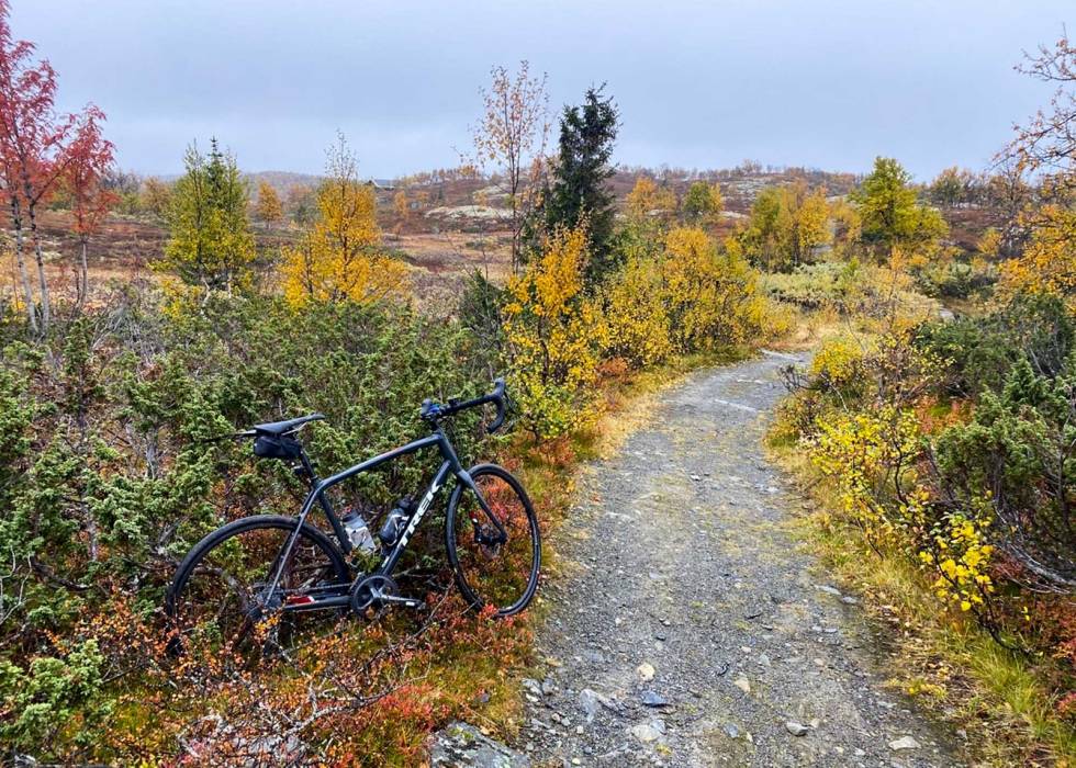 FARBART: Turen ble gjennomført med en Trek Domane, med 32 mm dekk. Fanitullvegen-på-grus-gravel-6