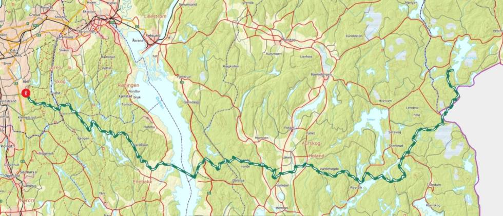 Kartutsnitt som sett på UT.no av ruta i sin helhet. Flyktningeruta Flyktningruta Ut.no