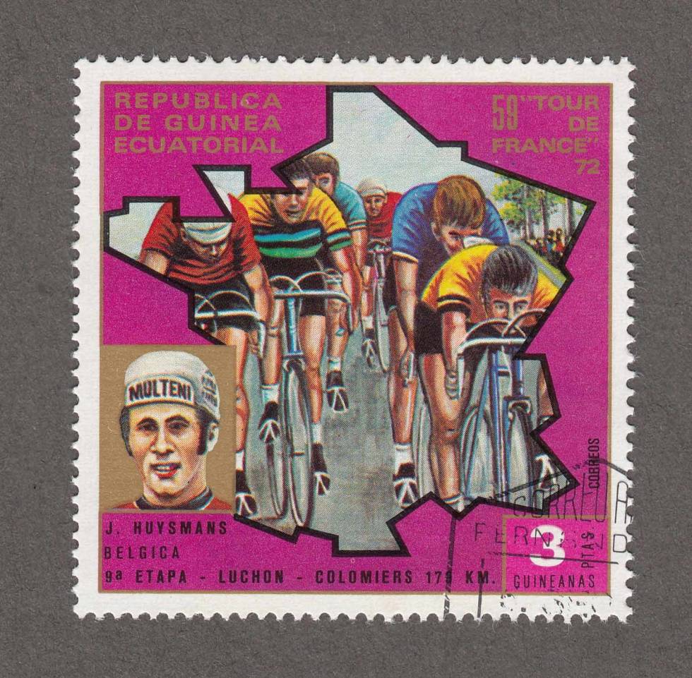 9. etappe fra Luchon til Colomiers – 179 km fellesstart. Etappevinner Jos Huysmans. frimerker-tour-de-france-3