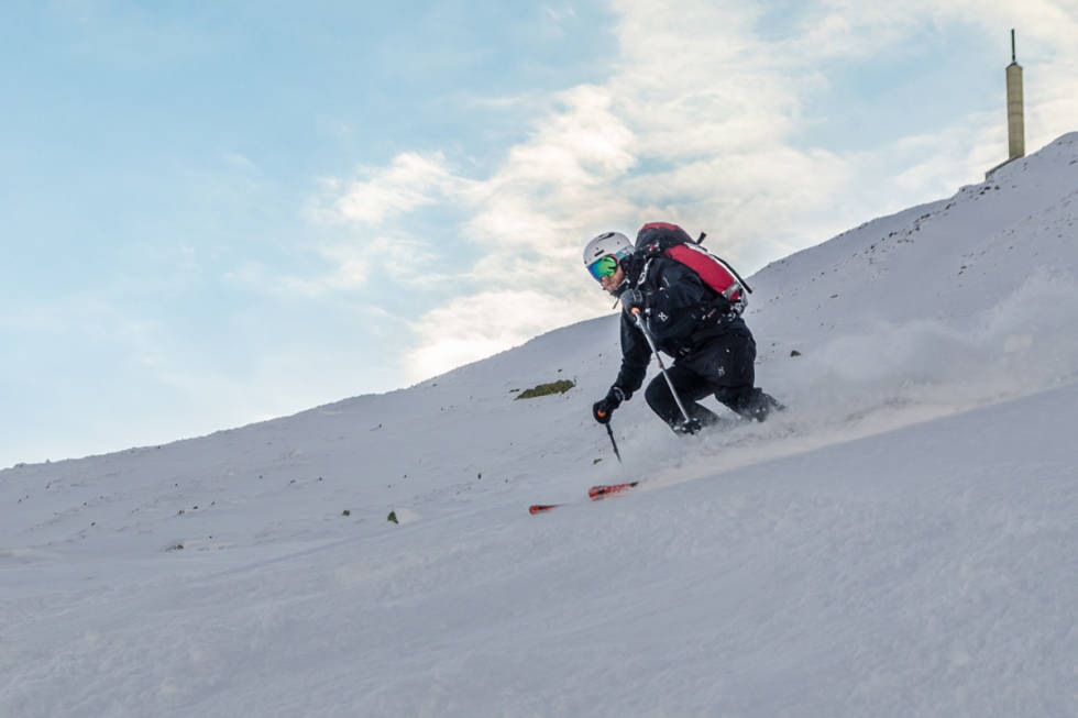 Ingen nedtur på nedkjøringen fra Gaustatoppen Foto: Øyvind Waitz Gaustatoppen randonee topptur ski alpint Gausta fri flyt