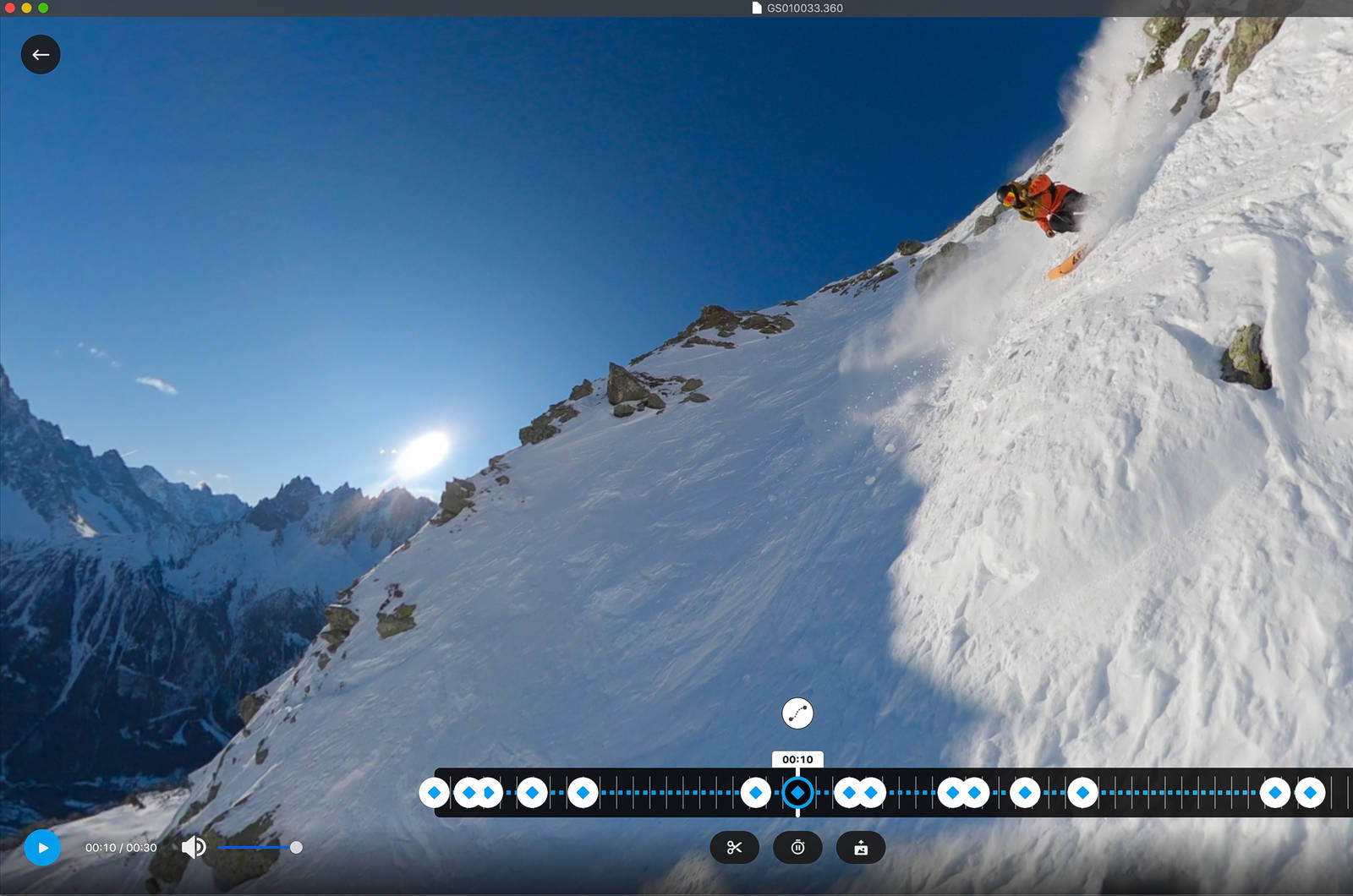 SETT NØKKELPUNKTER: Programvaren som følger med gratis er relativt intuitiv og enkel i bruk. Nederst i saken kan du se hvordan GoPro Player fungerer. Slik ser programvaren GoPro Player fungerer ut.