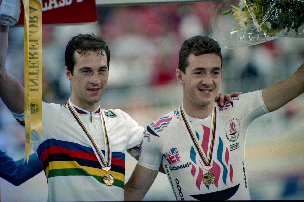 UTFORDRENDE: Graeme Obree (t.v) er den eneste mannlige verdensmesteren som som har stått frem som homofil. Det skjedde lenge etter han la opp. Foto: Cor Vos. graeme-obree