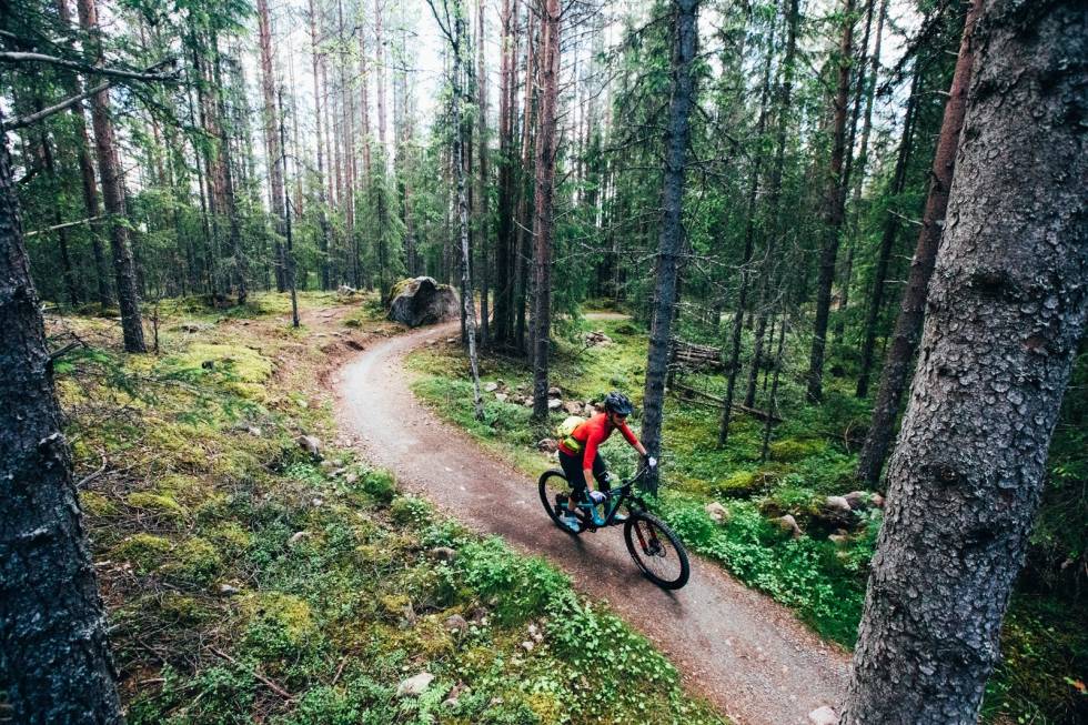 GRØNN: Grønne stier er enkle og passer for alle type syklister og sykler. Foto: Sjur Melsaas grønn sti i trysil bike arena