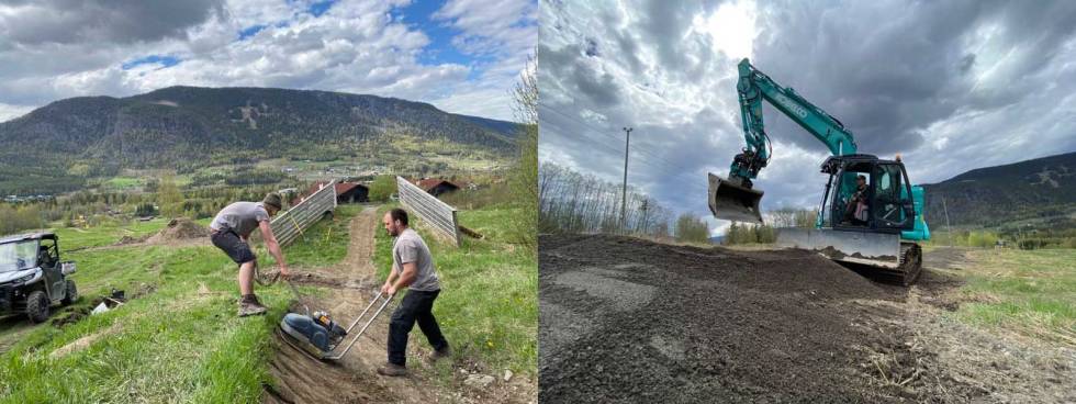 VEDLIKEHOLD: Løypemannskapene i Hafjell er i full sving med vedlikeholdsarbeidFoto: Knut Løkås hafjell bike park