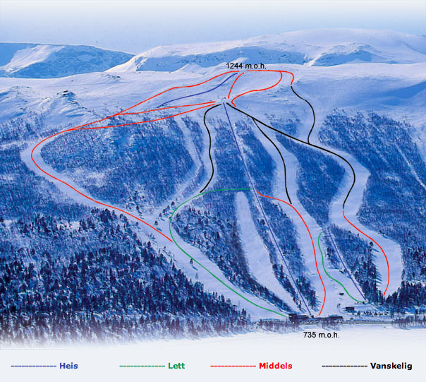 Hallingskarvet har snaufjell og tynn skog - og du vet hva det betyr. sudndalen hallingskarvet løypekart piste map kart