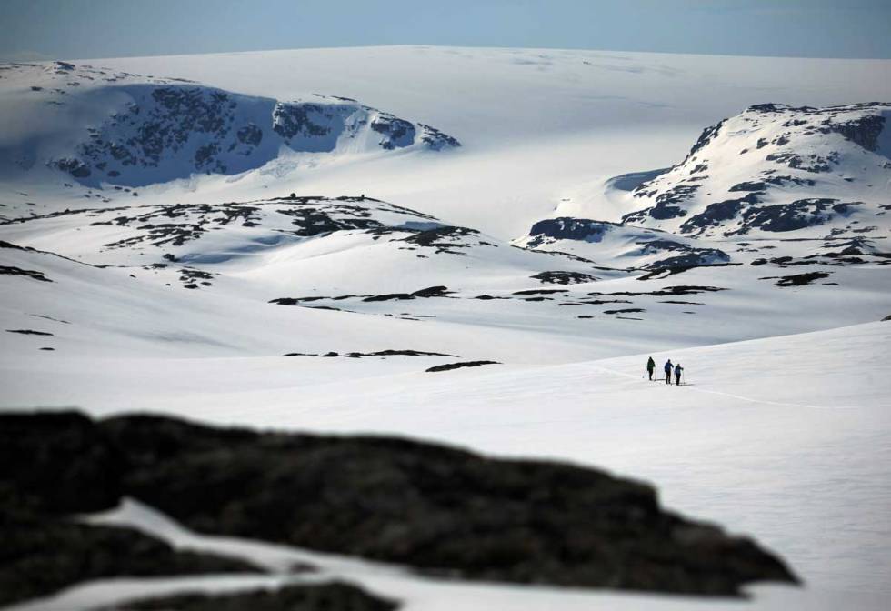 Hardangerjøkulen er kjent og kjær for mange fjellskientusiaster. Foto: Trygve Sunde Kolderup HARDANGERJØKULEN FJELLSKITUR