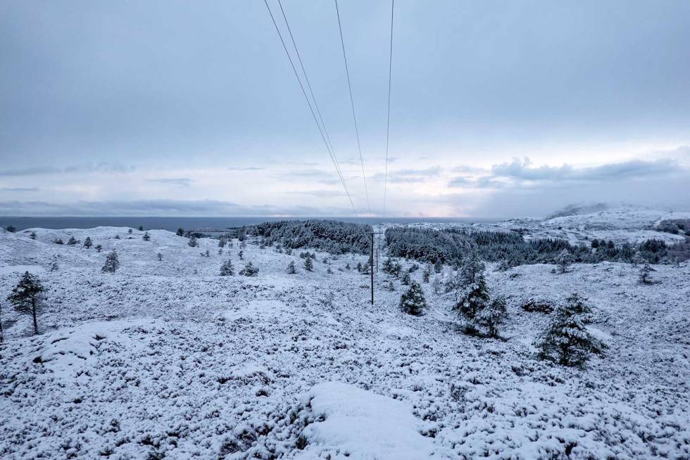 Skiftende sky- og markdekke: I løpet av jaktdagene får vi alt fra fint og stille vårvær til snøbyger i stormen og haglskurer som får ørstolene til å trygle om nåde. Harejakt-på-Askrova-12