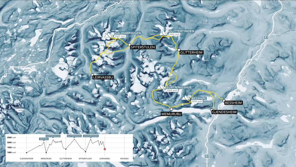 KONGEETAPPEN: Etappe fire på høgruta i Jotunheimen. Fjerde etappe Høgruta Jotunheimen