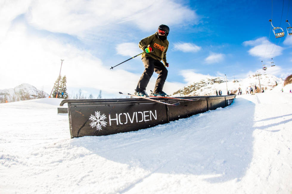 Parken på Hovden er et satsingsområde. Foto: Hovden alpinpark Hovden offpiste ski snowboard park jibbing freeski
