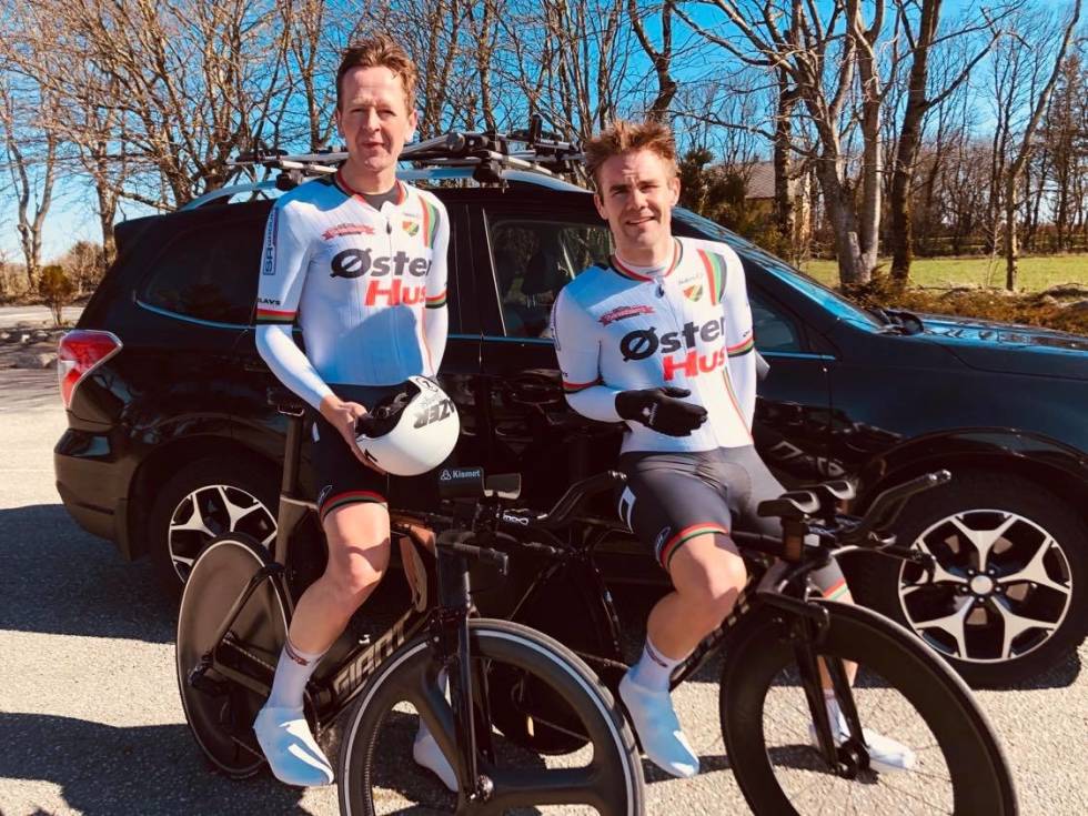 TOPP TO: Jone Ellingsen (til venstre) og Åge André Kolnes slo begge KOM'en til Alexander Kristoff på søndag. Arkivfoto Jone Ellingsen og Åge André Kolnes