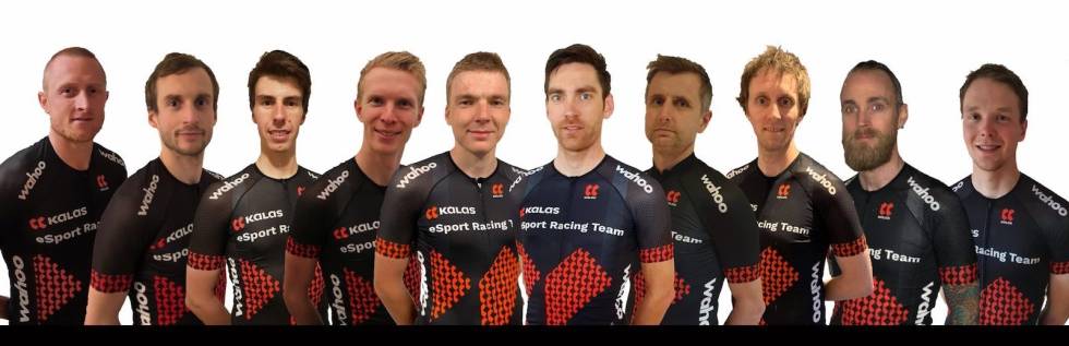 SLÅR DU DISSE? I NCFs nye Zwiftliga kan ungdommen måle krefter i lagtempo mot elitegutta i Kalas eSport Racing Team Kalas eSport Racing Team