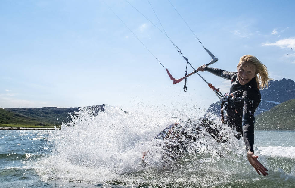 KITE-STJERNA: Slik mange er vant til å se Kari Schibevaag. Foto: Tommy Simonsen Kari Schibevaag kite