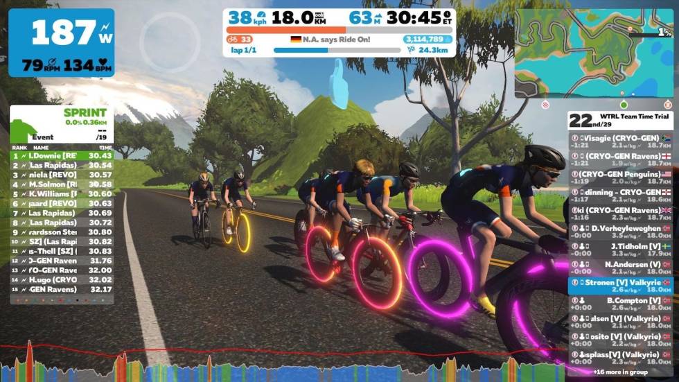 FAVORITT: Lagtempo med Valkyriene er Karianne Strønens favoritt-økt på Zwift Zwift Vikings WRTL TTT med Valkyriene