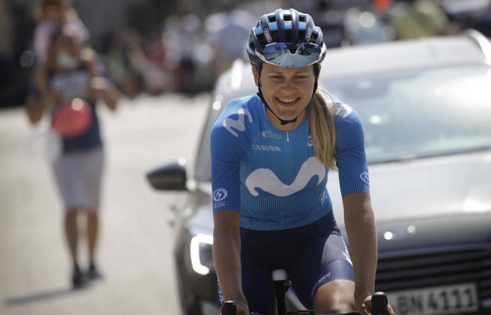DRØMMER OM ARDENNER-TRIUMF: Aalerud håper å kjempe om seier i Flèche Wallonne og Liège-Bastogne-Liège. Foto: Cor Vos katrine aalerud movistar annemiek van vleuten