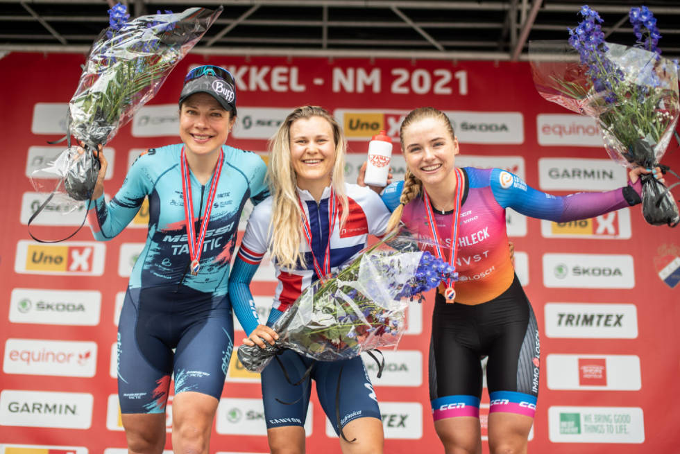 NORGESMESTER: Katrine Aalerud skal ikle seg den norske mestertrøya på Giroens fjerde etappe. Foto: Henrik Alpers katrine aalerud, norgesmester, giro rosa