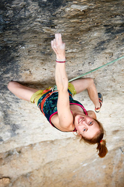 På «Klondike Cat», 8c, Frankenjura. Foto: Christian Seitz klatring martina demmel