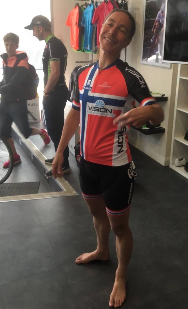 KRISTIN FALCK. Foto: Kjersti Hoel Kristin Falck Tour de Zwift