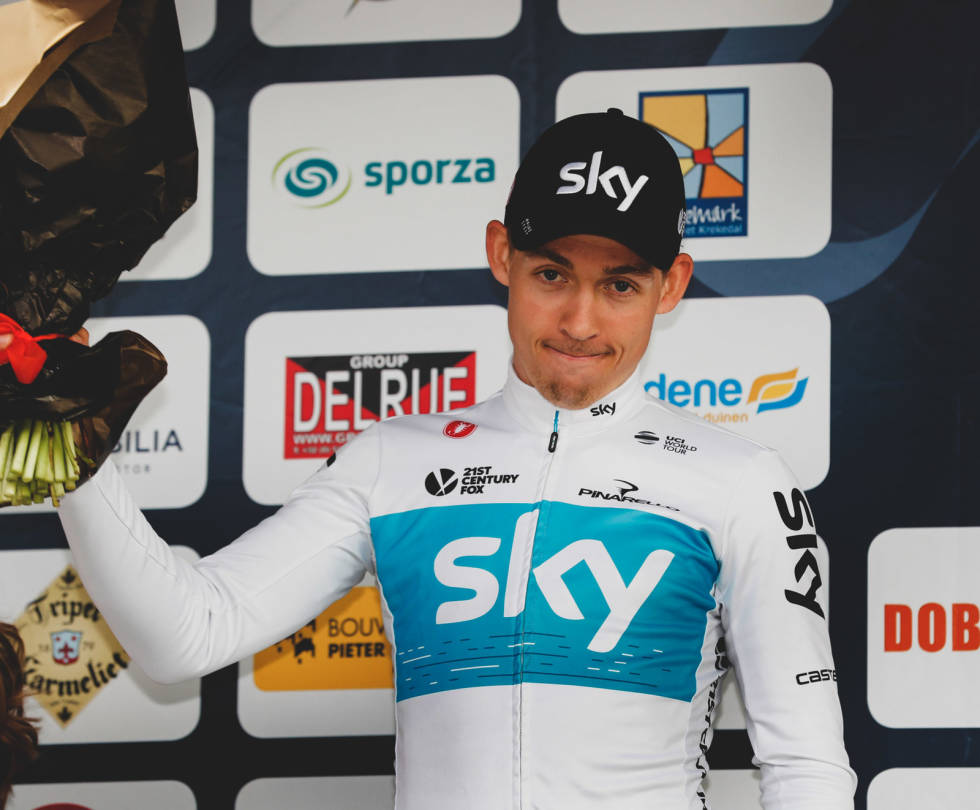 MELLOMFORNØYD: I Team Sky vant Halvorsen to etappeseiere i mindre ritt, under forventning fra omgivelsene. Foto: Cor Vos. kristoffer-halvorsen-4