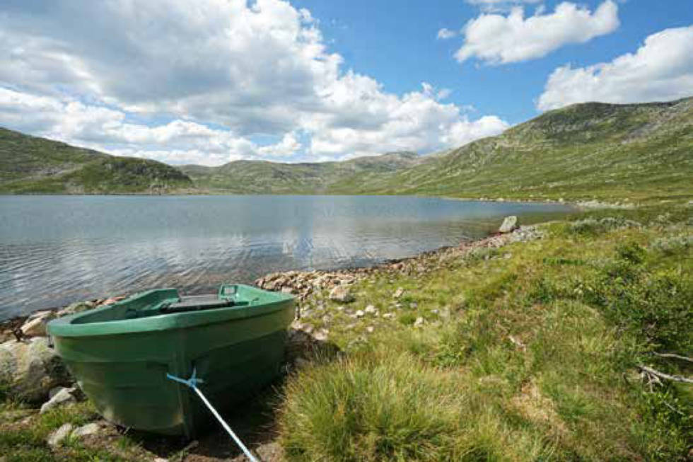 Kvikkevatn er et fint turmål. Inne i snaufjellet kan du være heldig å se reinsdyr. Foto: Erlend Larsen Kvikkevatn rauland telemark hardangervidda totak tur