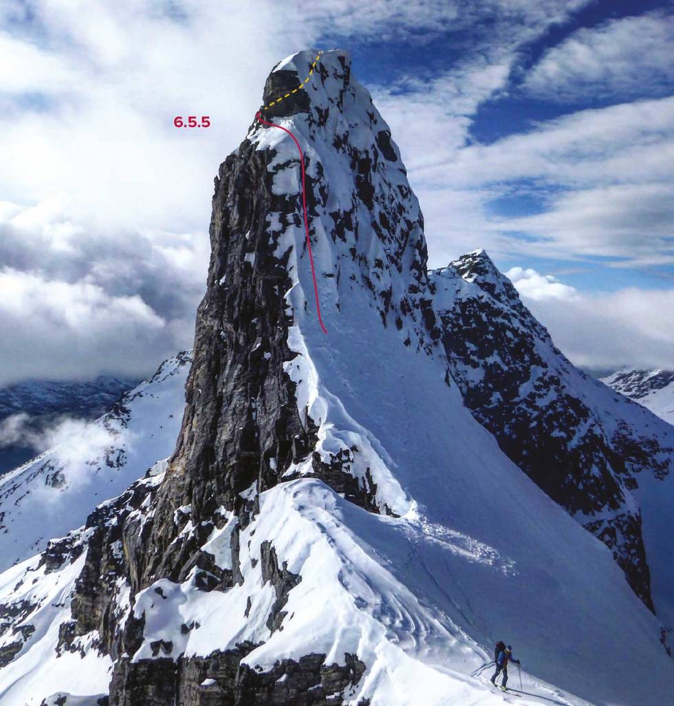 Lilleflaska er en flott alpin utfordring. Foto: Sondre Jacobsen. Langlitinden-Andørja-6