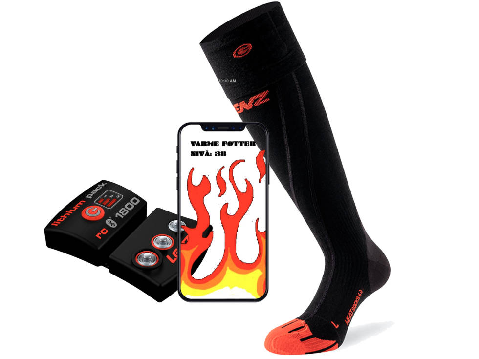 LENZ HEAT SOCK 6.0: Opp mot 20 timer batteri og merinoull. LENZ HEAT SOCK 6.0 TOE CAP MERINO COMPRESSION