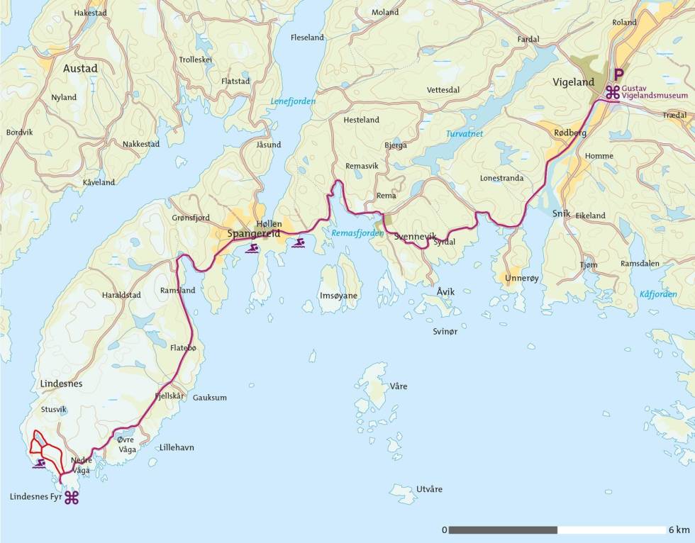 Lindesnes-på-sykkel-Kart