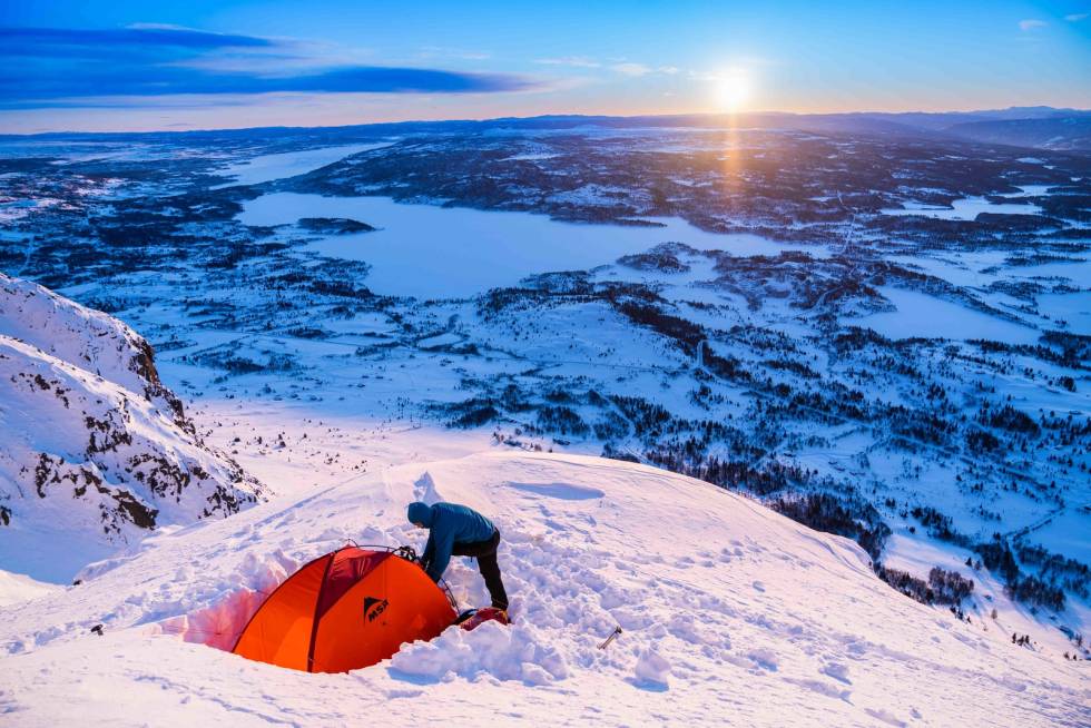 Teltplass utenom det vanlige! Foto: Lars Petter Jonassen LPJ05739