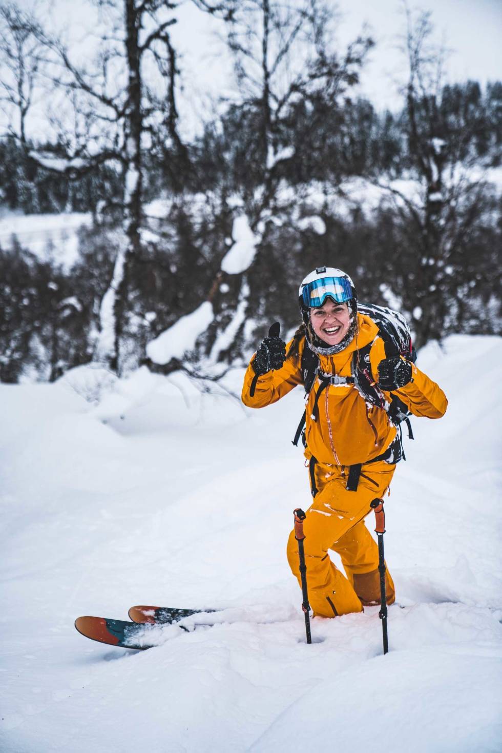 SELVESTE SKOGEN: – Det er ingen vits i å dra noe annet sted enn hit når det snør i Sogndal. Hodlekveskogen er rett og slett fantastisk, sier Marit. Marit-Rolvsjord-3