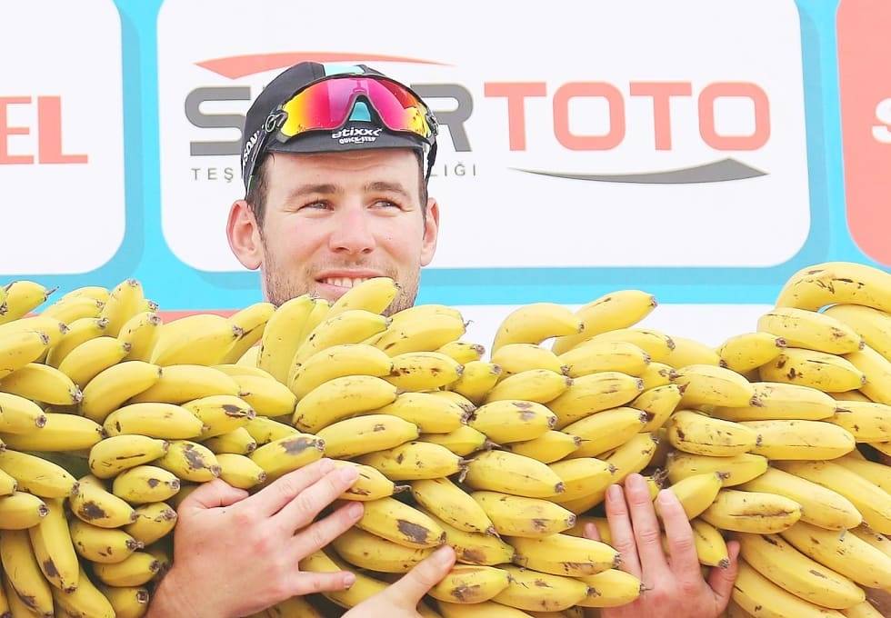 LIKER IKKE: Mark Cavendish vant en gang en klase med cavendishbananer, ja de heter faktisk det. Han hater bananer, også det er helt sant. Foto: Cor Vos. Mark cavendish bananer