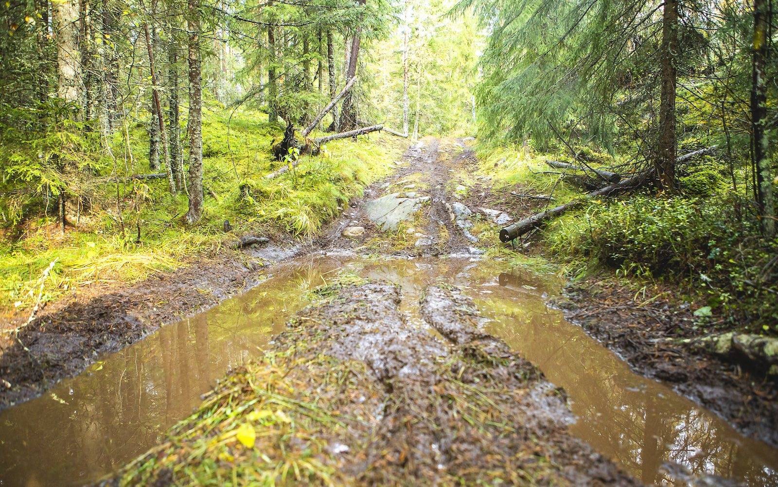 Dette synet møtte deltakerne på Ringerike Enduro. Foto: Pål Westgaard