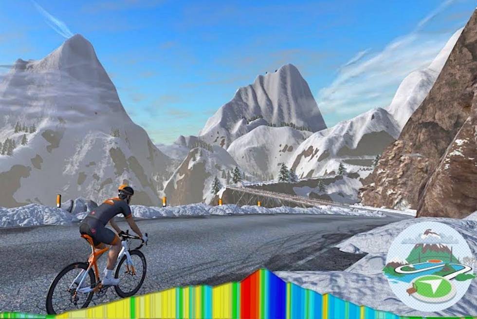KLATREGLEDE: Løypa Muir and The Mountain i Zwifts univers Watopia er en gavepakke til de som både er klatreglade og tåler en målspurt. Illustrasjon: Zwift Insider Muir and The Mountain Watopia