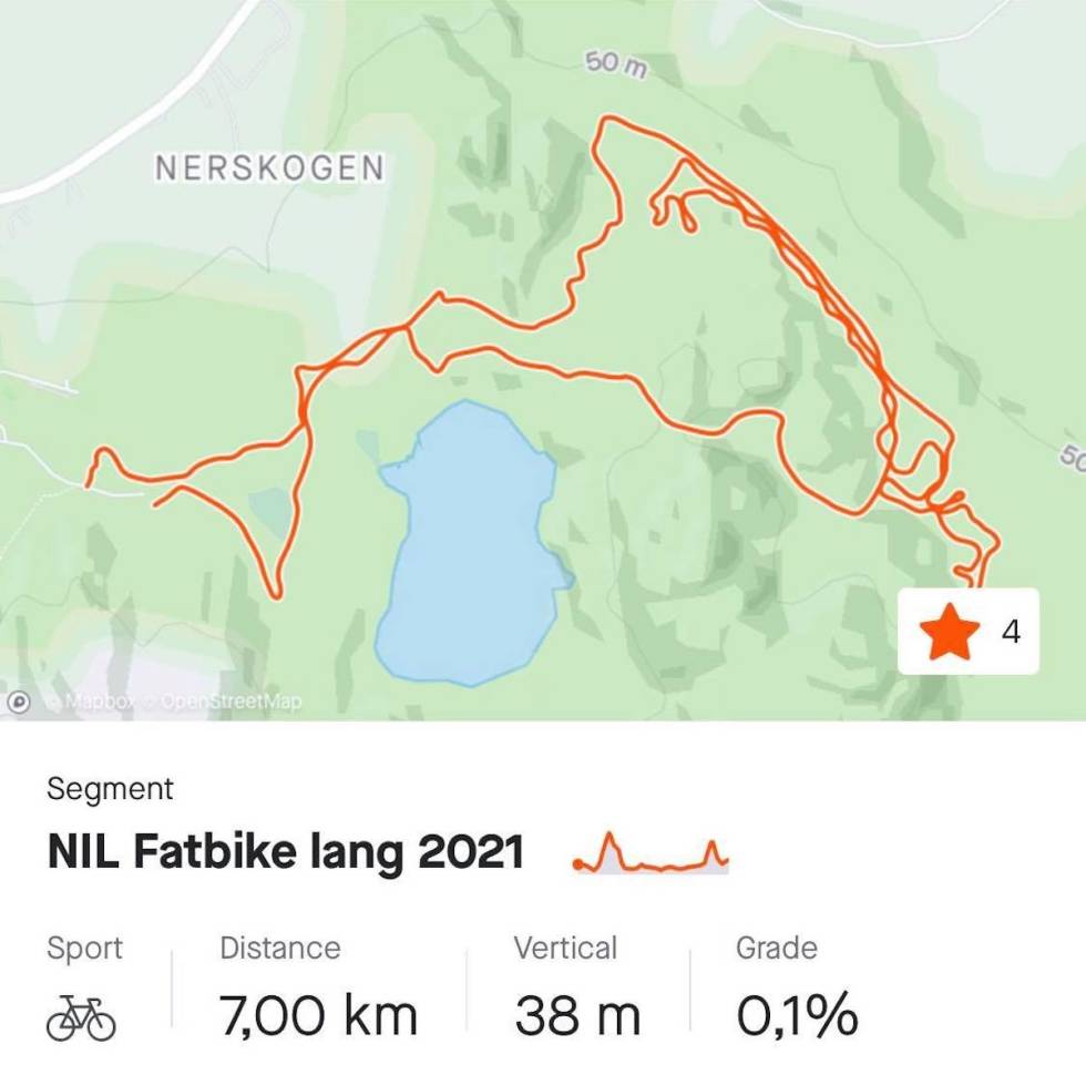 NIL-RUNDEN: Kartutsnitt for NIL-runden NIL-runden Alta fatbike