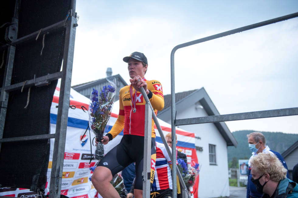 TEMPOHEST: Søren Wærenskjold er 21 år, og har akkurat signert ny toårskontrakt med laget. Han lover seiere både på tempo og i spurter. Foto: Henrik Alpers. nm-tempo-menn-kristiansand-11